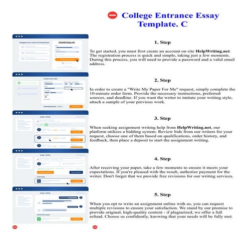 College Entrance Essay Template. C