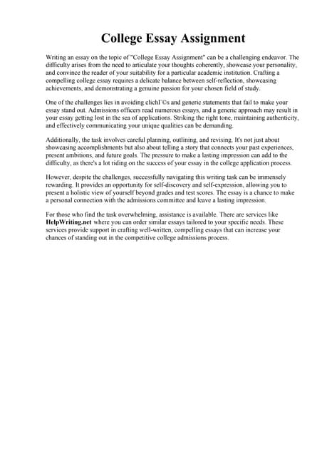 College Essay Assignment. How to write an assignment introduction ...