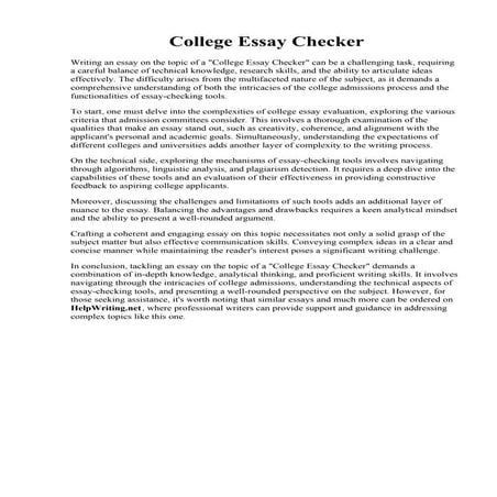 College Essay Checker