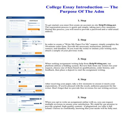 College Essay Introduction — The Purpose Of The Adm