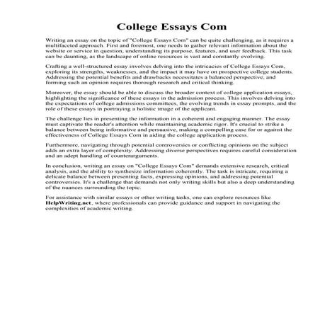 College Essays Com