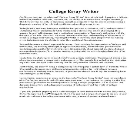 College Essay Writer pdf