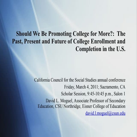 College for More DL Moguel CCSSO 2011