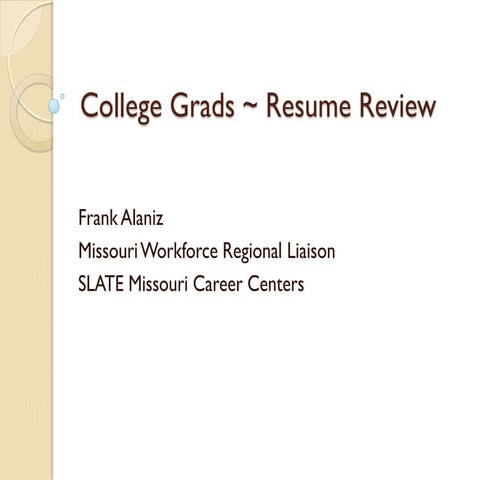 College grads resume review