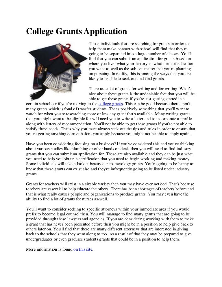 College grants application