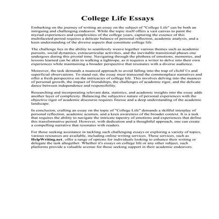 College Life Essays