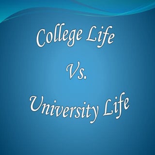 School Life vs University life