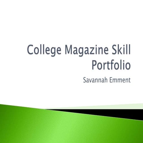 College magazine skill portfolio