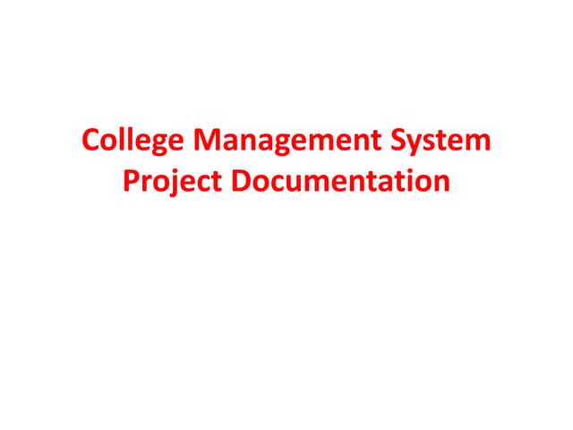 College management system ppt
