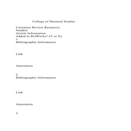                 College of Doctoral StudiesLiterature Review.docx