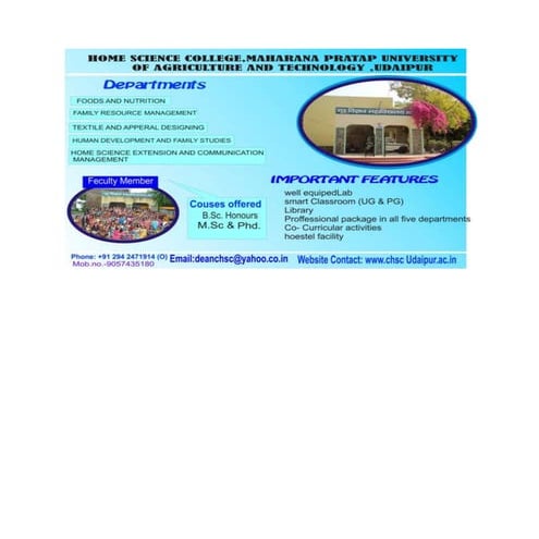 College of home science leaflet