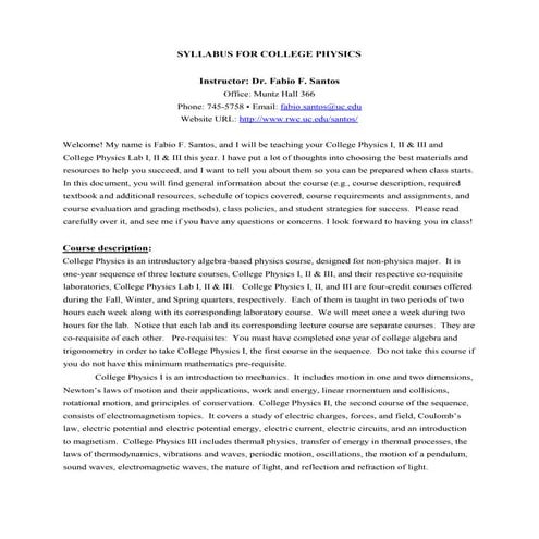 College Physics Syllabus for Education.docx