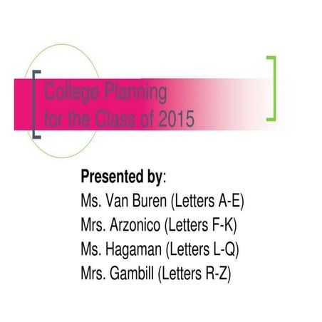 College Planning For The Class Of 2015 | PDF
