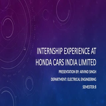 college presentation honda cars Internship