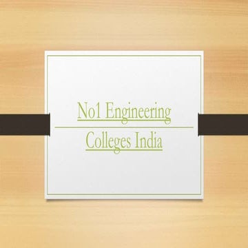 No1 Engineering Colleges India