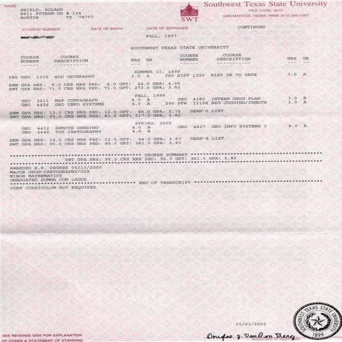 College transcript swt_3a