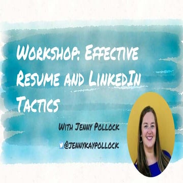 Collegiate Miss CEO Workshop: Effective Resume & LinkedIn Tactics