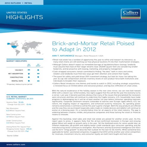 Colliers International Highlights_Retail_na_2011_q4 | PDF