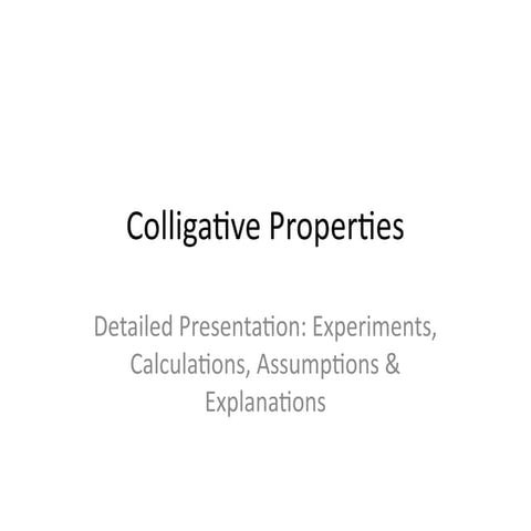 Colligative properties | PPT