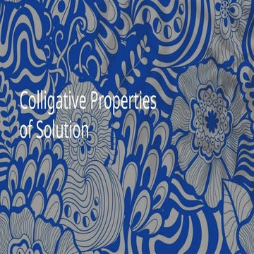 Colligative nonelectrolyte properties of solution