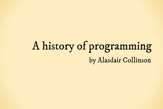 A history of programming