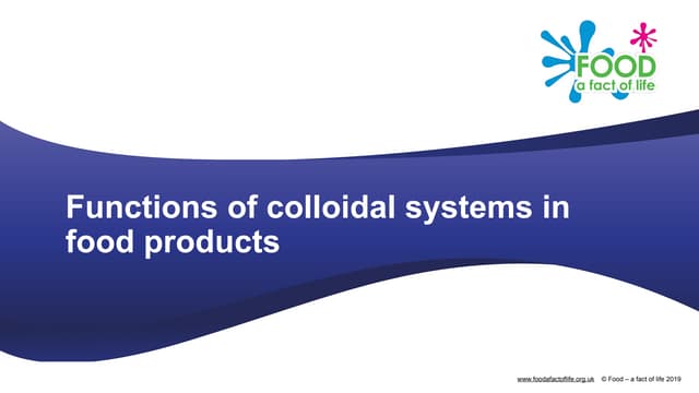 Colloidal system in food | PPT