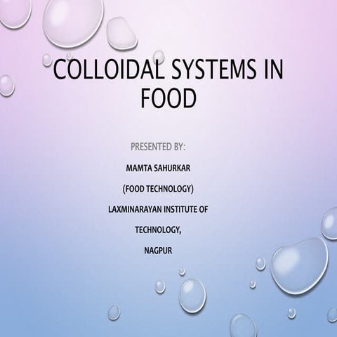 Colloidal systems in food
