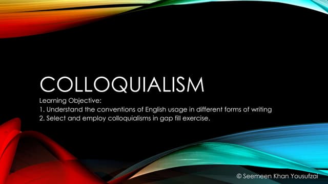 Colloquialism