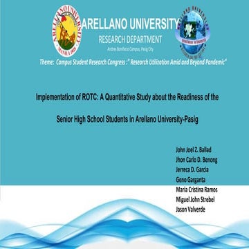 implementation of rotc readiness of shs imrad