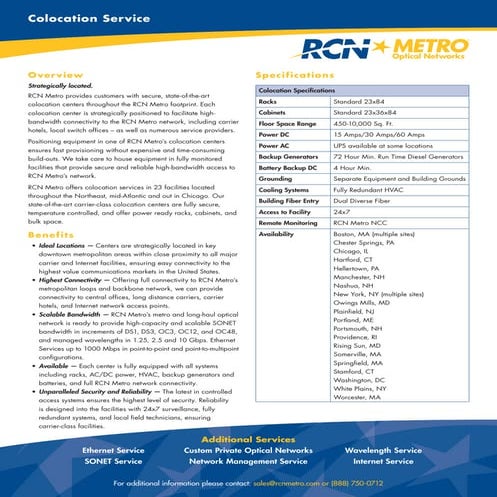 RCN High Density Colocation Service