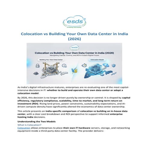 Colocation vs Building Your Own Data Center in India (2026) | PDF