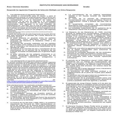 Responde las siguientes Preguntas de Selección Múltiple con Única Respuesta