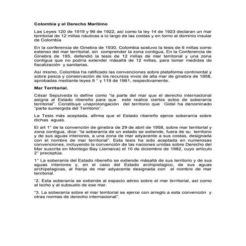 Colombia y el derecho marítimo