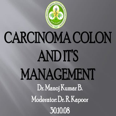 carcinoma of the COLON and its management.pptx