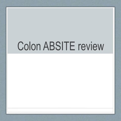 Colon ABSITE review