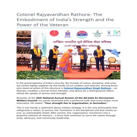 Colonel Rajyavardhan Rathore -The Embodiment of India’s Strength and ...