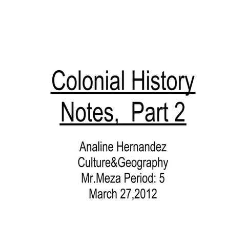 Colonial historynotespart2