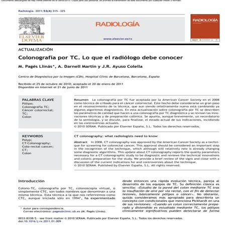 Colonoscopia Virtual | PDF