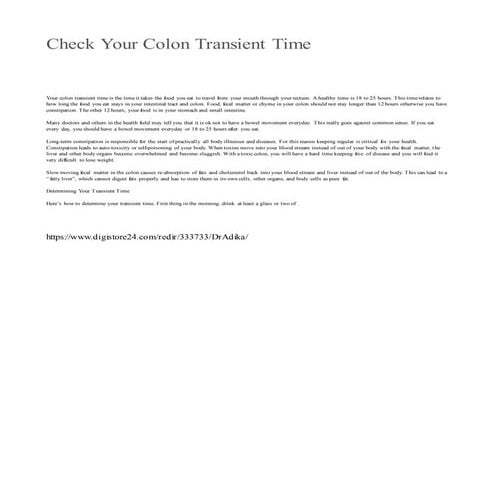 Colon transit time