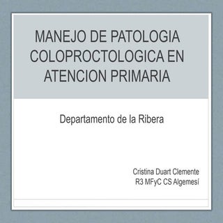 Manejo de patología coloproctológic...