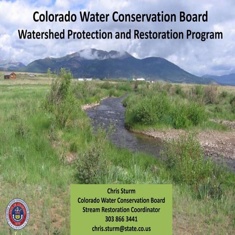 Colorado water conservation board and great outdoors colorado funding sources for rivers - Chris Sturm, CWCB and Josh Tenneson, GOCO