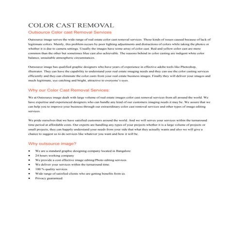 Color cast removal