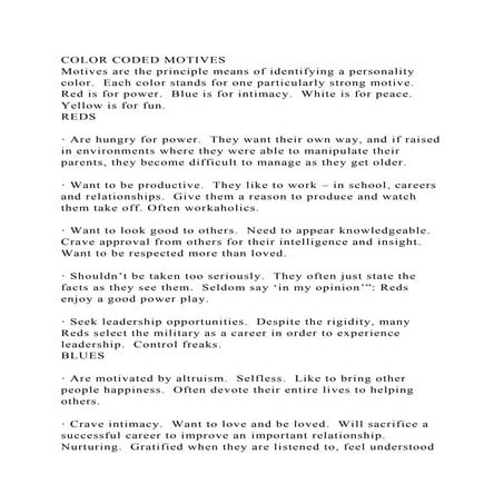 COLOR CODED MOTIVESMotives are the principle means of identifying .docx