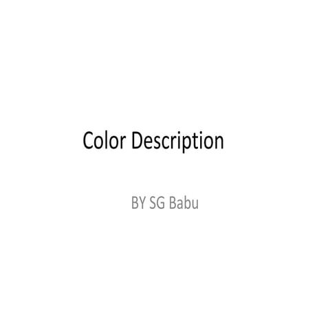 Color description sg babu