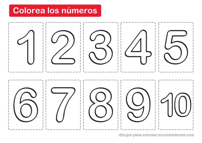 Imagenes De Numeros Para Colorear Del 1 Al 20 Tarjetas Números Para