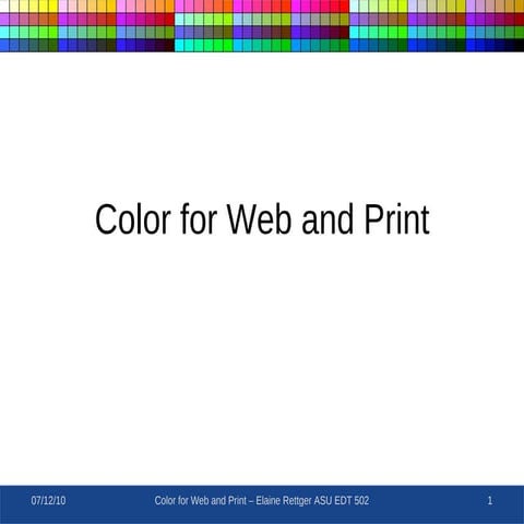 Color for web and print