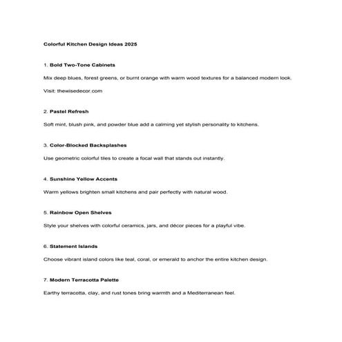 Colorful Kitchen Design Ideas 2025 – Trendy