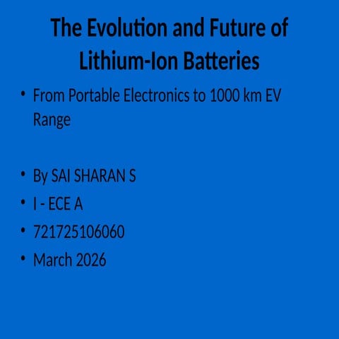Development of lithium ion battery | PPTX