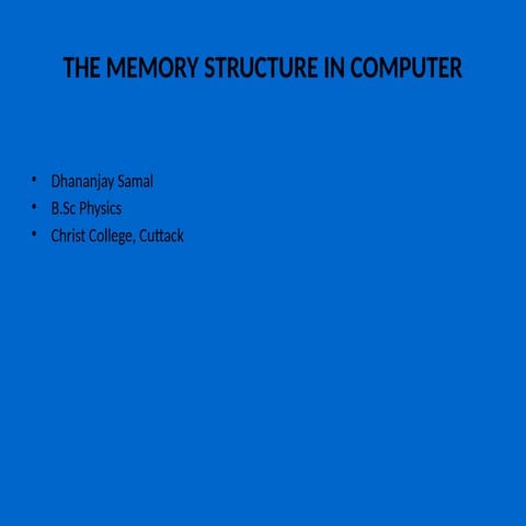 Comprehensive Overview of Computer Memory Structure and Technology ...