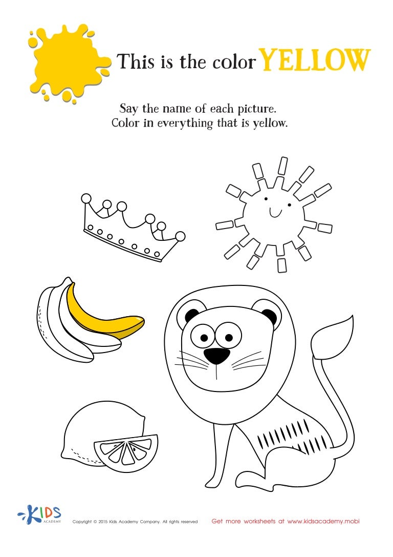 Learning Color Yellow For Preschool And Kindergarten Learning Color Yellow For Preschool And Kindergarten